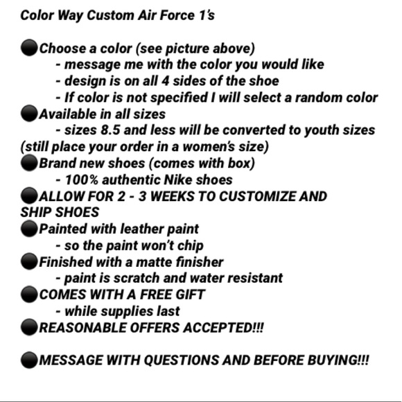 Color Way Custom Air Force 1’s - Picture 8 of 8